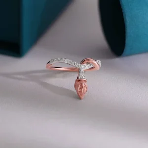 Tulip Flower Diamond Ring
